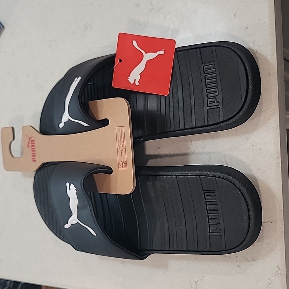 PUMA Men's Slides Black Size 11